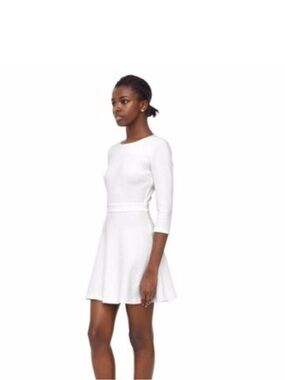 Club Monaco White Fit-and-Flare Mini Dress